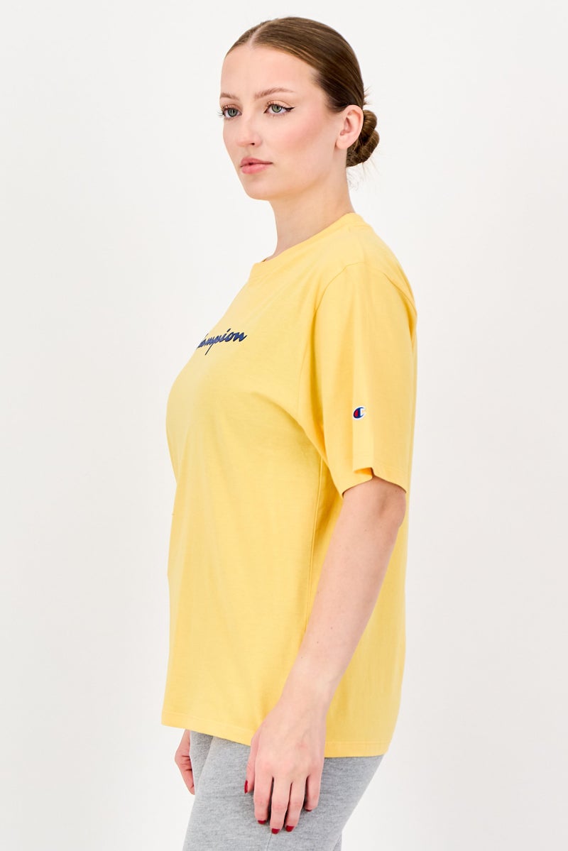 Champion Women Sportswear Fit Short Sleeve Outdoor T-Shirt, Yellow - Image 2